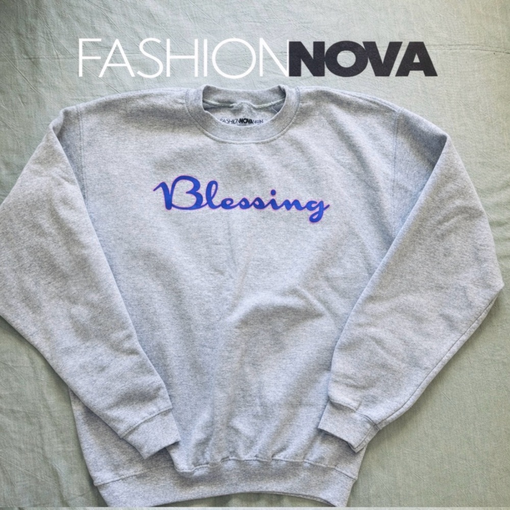 Fashion Nova Men Gray Sweatshirt
